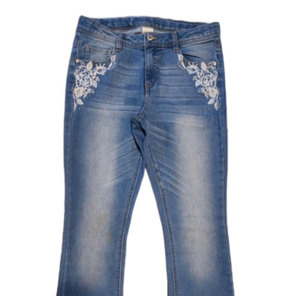 Faded Glory Embroidered Flare Jeans || sz14 EUC